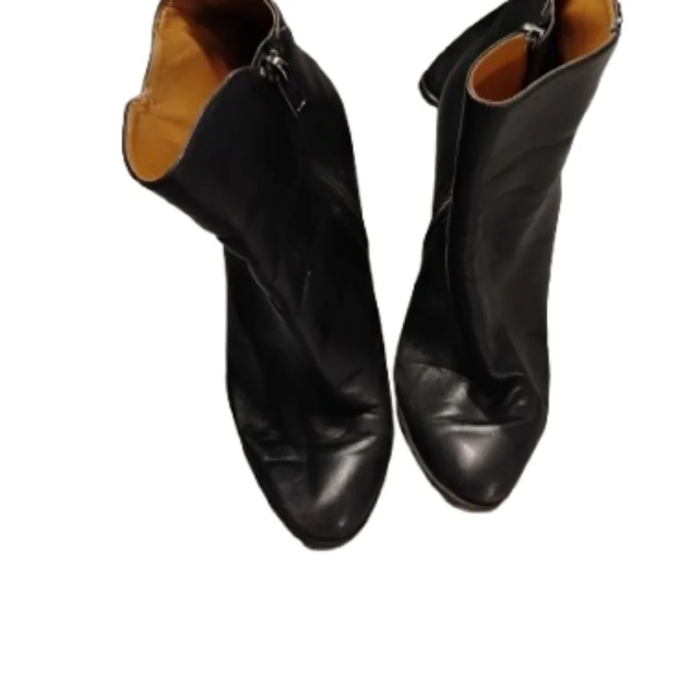 Coach Women's Leather Gemma Black Ankle Heel Boots Sz 6.5